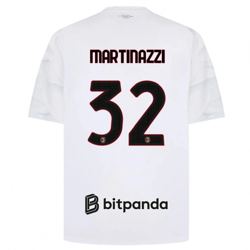 Danxen Kobiety Luca Martinazzi #32 Biały Czerwony Czarny Wyjazdowa Koszulka 2026/27 Koszulki Klubowe