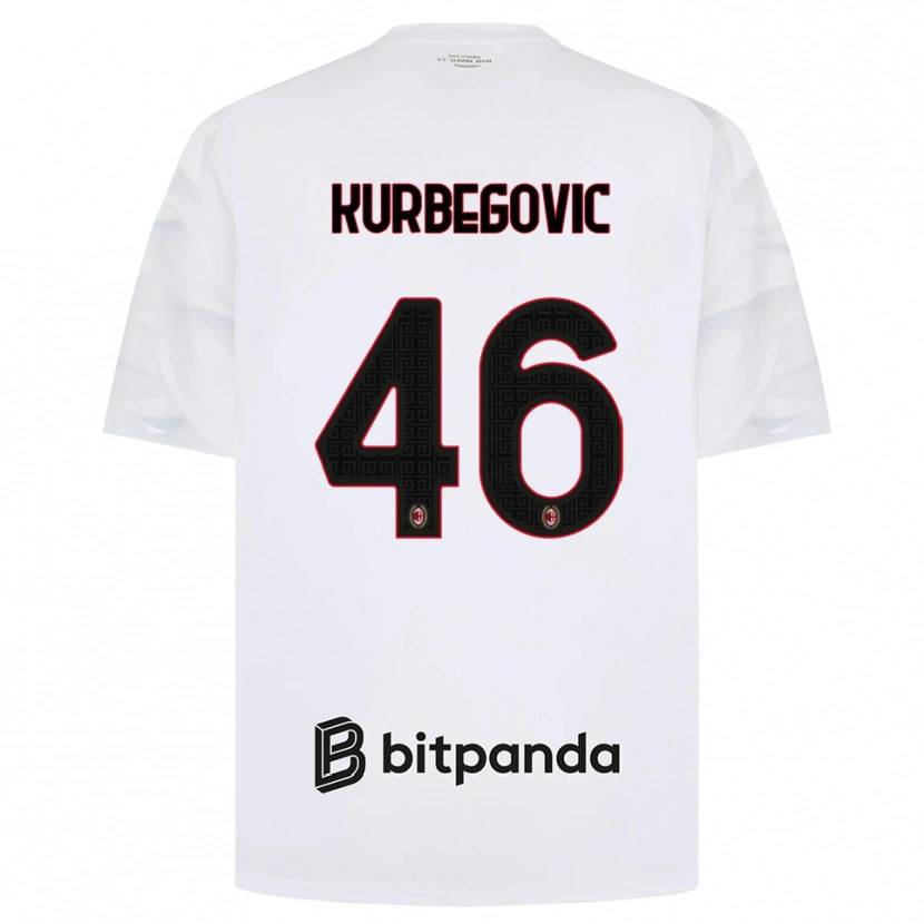 Danxen Kobiety Dino Kurbegovic #46 Biały Czerwony Czarny Wyjazdowa Koszulka 2026/27 Koszulki Klubowe