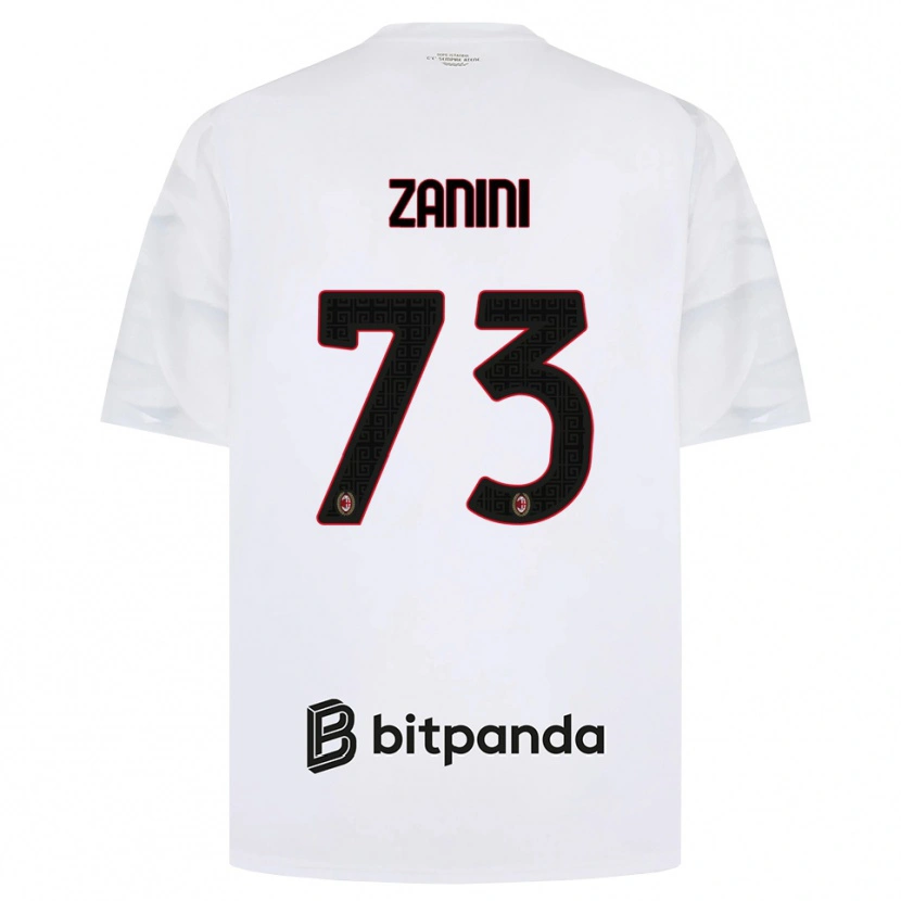Danxen Kobiety Paola Zanini #73 Biały Czerwony Czarny Wyjazdowa Koszulka 2026/27 Koszulki Klubowe