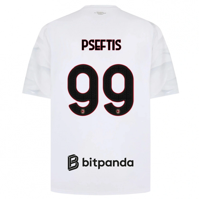 Danxen Kobiety Fotios Pseftis #99 Biały Czerwony Czarny Wyjazdowa Koszulka 2026/27 Koszulki Klubowe