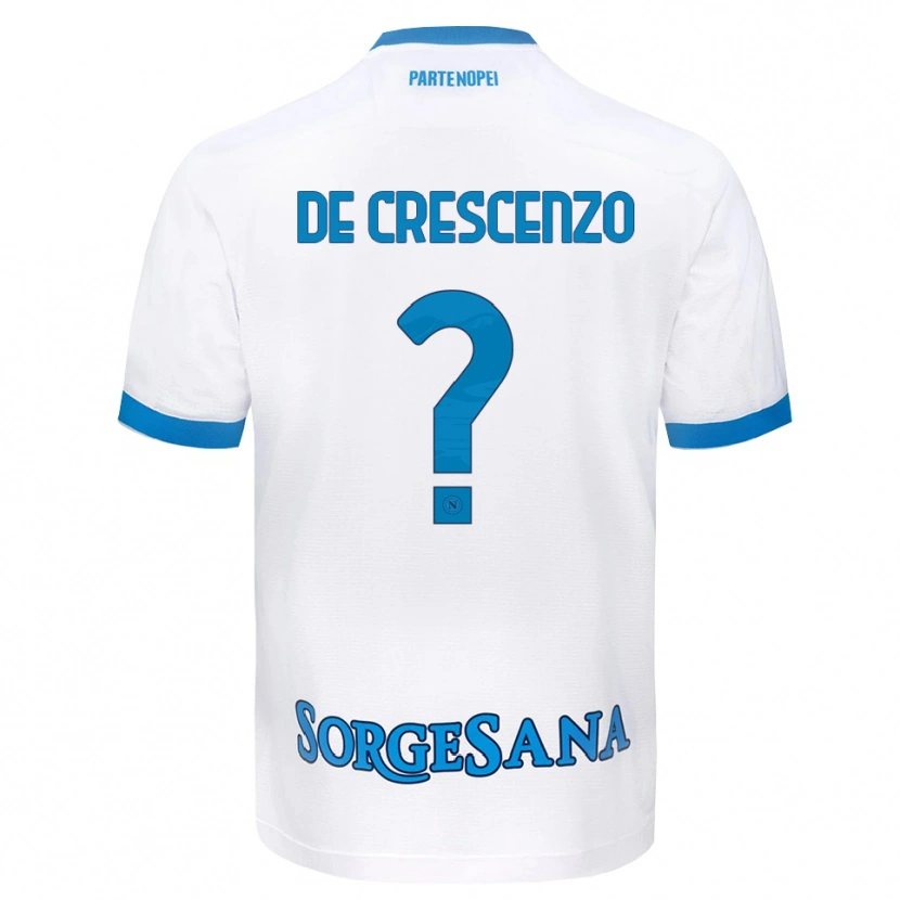 Danxen Kobiety Francesco De Crescenzo #0 Biały Błękitny Wyjazdowa Koszulka 2026/27 Koszulki Klubowe