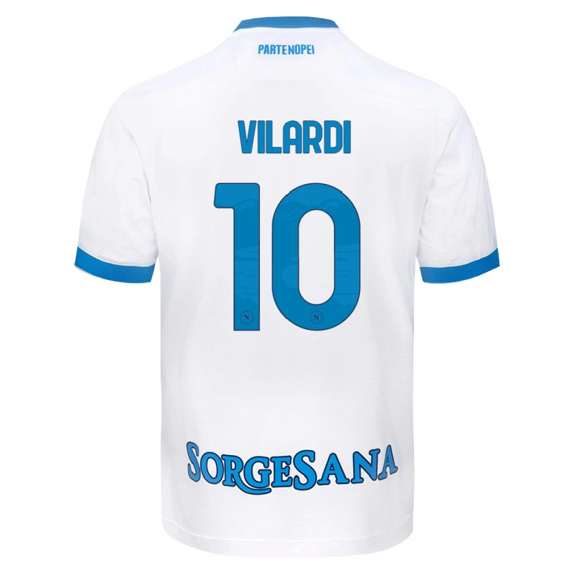 Danxen Kobiety Mario Vilardi #10 Biały Błękitny Wyjazdowa Koszulka 2026/27 Koszulki Klubowe