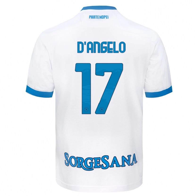 Danxen Kobiety Giuseppe D'angelo #17 Biały Błękitny Wyjazdowa Koszulka 2026/27 Koszulki Klubowe