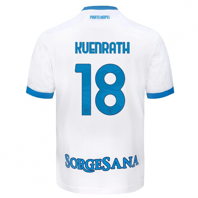 Danxen Kobiety Melanie Kuenrath #18 Biały Błękitny Wyjazdowa Koszulka 2026/27 Koszulki Klubowe