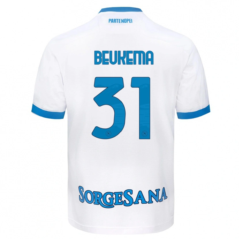 Danxen Kobiety Sam Beukema #31 Biały Błękitny Wyjazdowa Koszulka 2026/27 Koszulki Klubowe