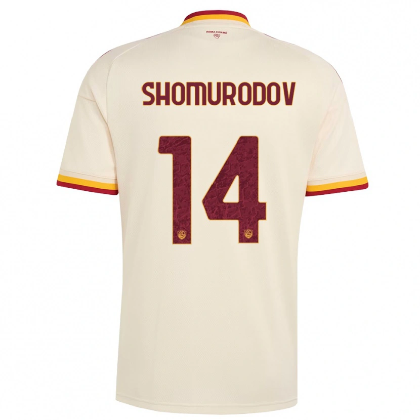 Danxen Kobiety Eldor Shomurodov #14 Szampan Czerwony Żółty Wyjazdowa Koszulka 2026/27 Koszulki Klubowe