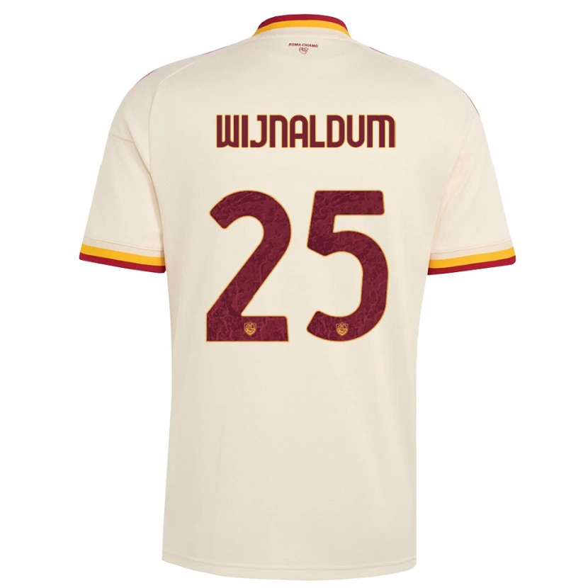 Danxen Kobiety Georginio Wijnaldum #25 Szampan Czerwony Żółty Wyjazdowa Koszulka 2026/27 Koszulki Klubowe