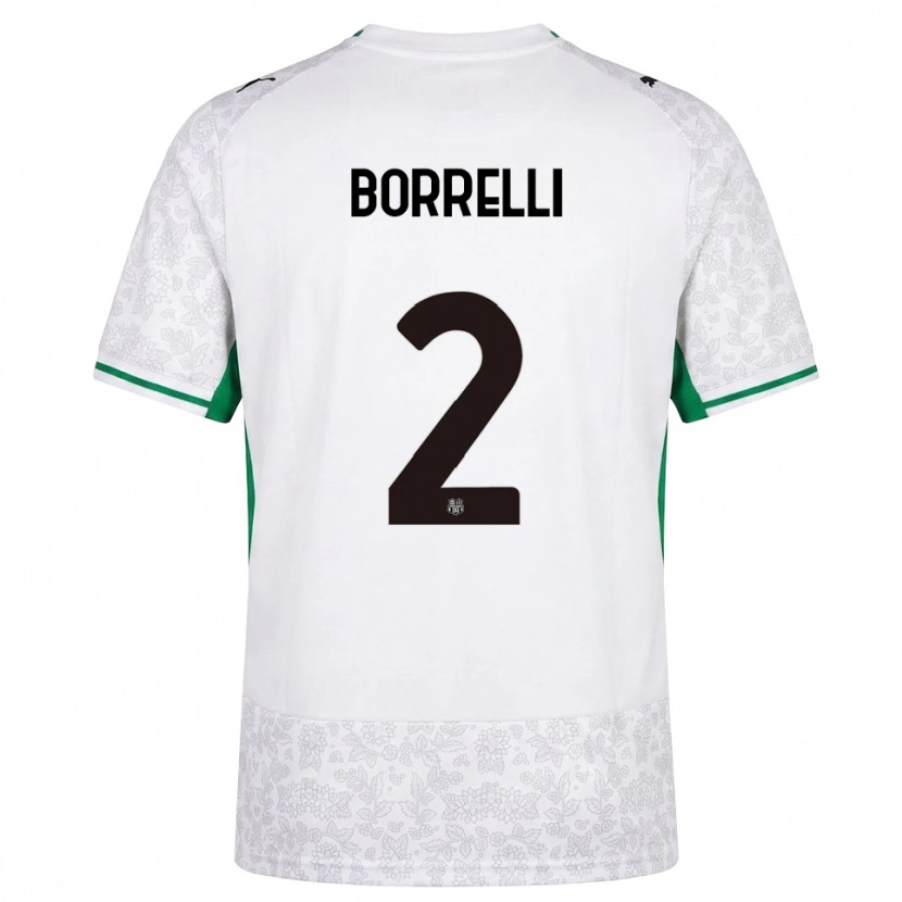 Danxen Kobiety Michele Borrelli #2 Biały Czarny Zielony Wyjazdowa Koszulka 2026/27 Koszulki Klubowe