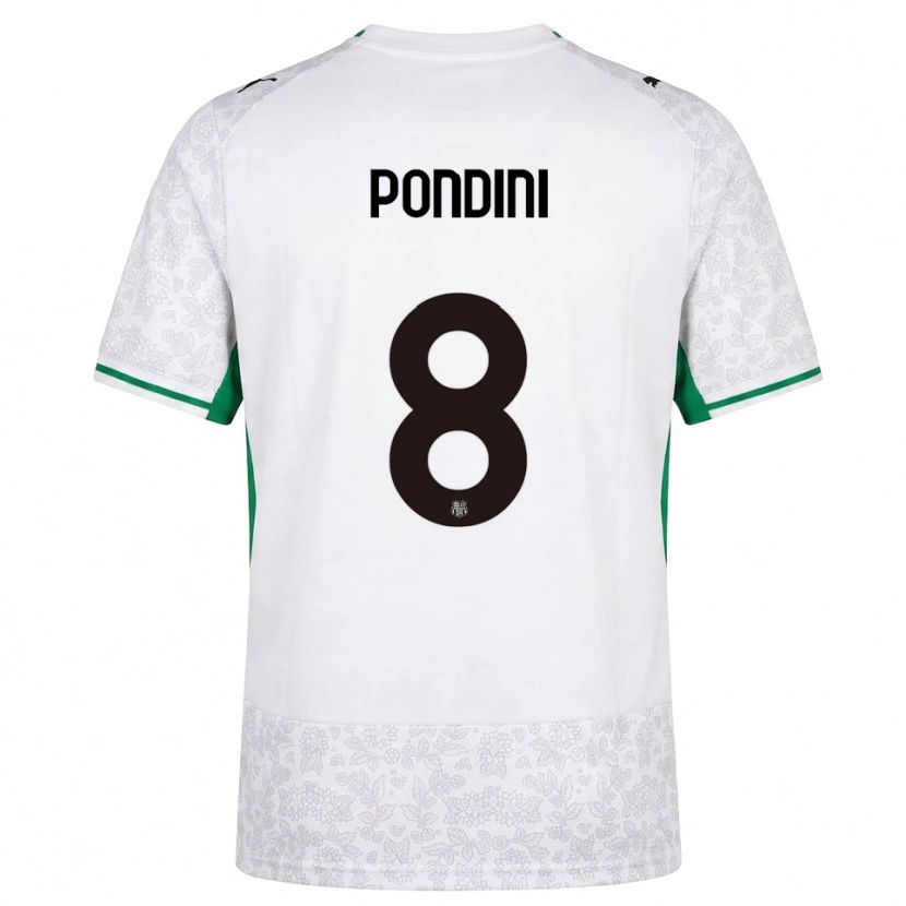 Danxen Kobiety Giada Pondini #8 Biały Czarny Zielony Wyjazdowa Koszulka 2026/27 Koszulki Klubowe