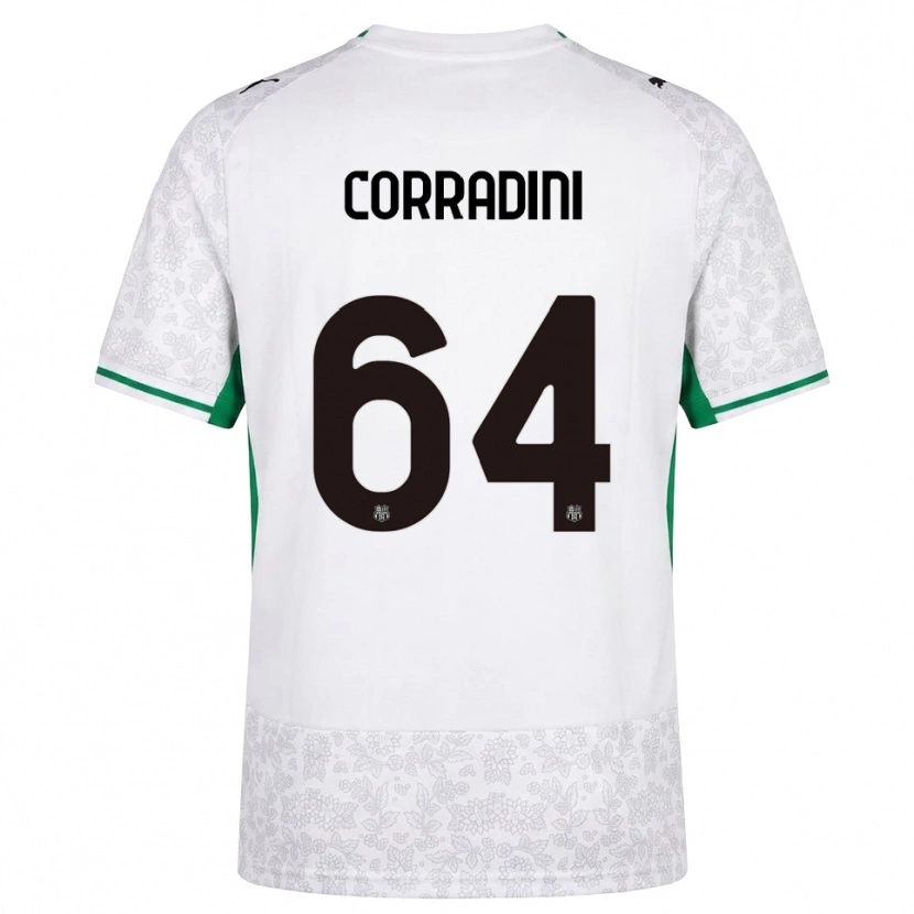 Danxen Kobiety Francesco Corradini #64 Biały Czarny Zielony Wyjazdowa Koszulka 2026/27 Koszulki Klubowe