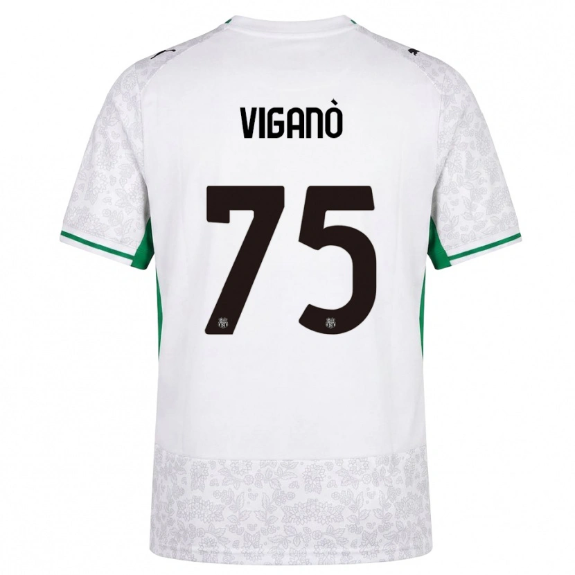Danxen Kobiety Lorenzo Viganò #75 Biały Czarny Zielony Wyjazdowa Koszulka 2026/27 Koszulki Klubowe