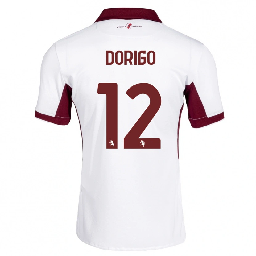 Danxen Kobiety Andrea Dorigo #12 Bordowy Biały Czerwony Wyjazdowa Koszulka 2026/27 Koszulki Klubowe