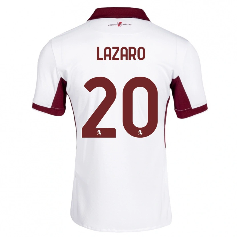 Danxen Kobiety Valentino Lazaro #20 Bordowy Biały Czerwony Wyjazdowa Koszulka 2026/27 Koszulki Klubowe