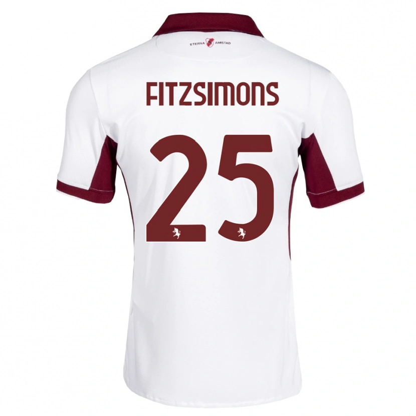 Danxen Kobiety Luke Fitzsimons #25 Bordowy Biały Czerwony Wyjazdowa Koszulka 2026/27 Koszulki Klubowe