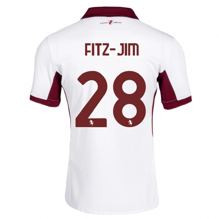 Danxen Kobiety Kian Fitz-Jim #28 Bordowy Biały Czerwony Wyjazdowa Koszulka 2026/27 Koszulki Klubowe