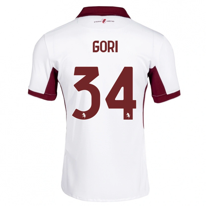 Danxen Kobiety Gabriele Gori #34 Bordowy Biały Czerwony Wyjazdowa Koszulka 2026/27 Koszulki Klubowe