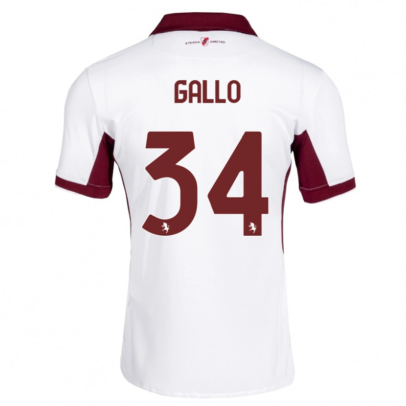 Danxen Kobiety Tommaso Gallo #34 Bordowy Biały Czerwony Wyjazdowa Koszulka 2026/27 Koszulki Klubowe