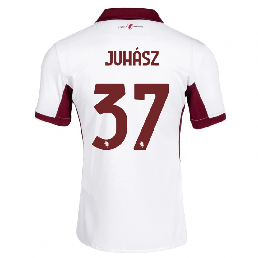 Danxen Kobiety Martin Juhász #37 Bordowy Biały Czerwony Wyjazdowa Koszulka 2026/27 Koszulki Klubowe