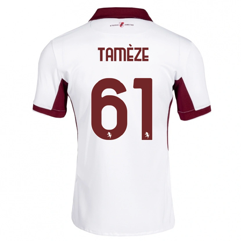 Danxen Kobiety Adrien Tamèze #61 Bordowy Biały Czerwony Wyjazdowa Koszulka 2026/27 Koszulki Klubowe
