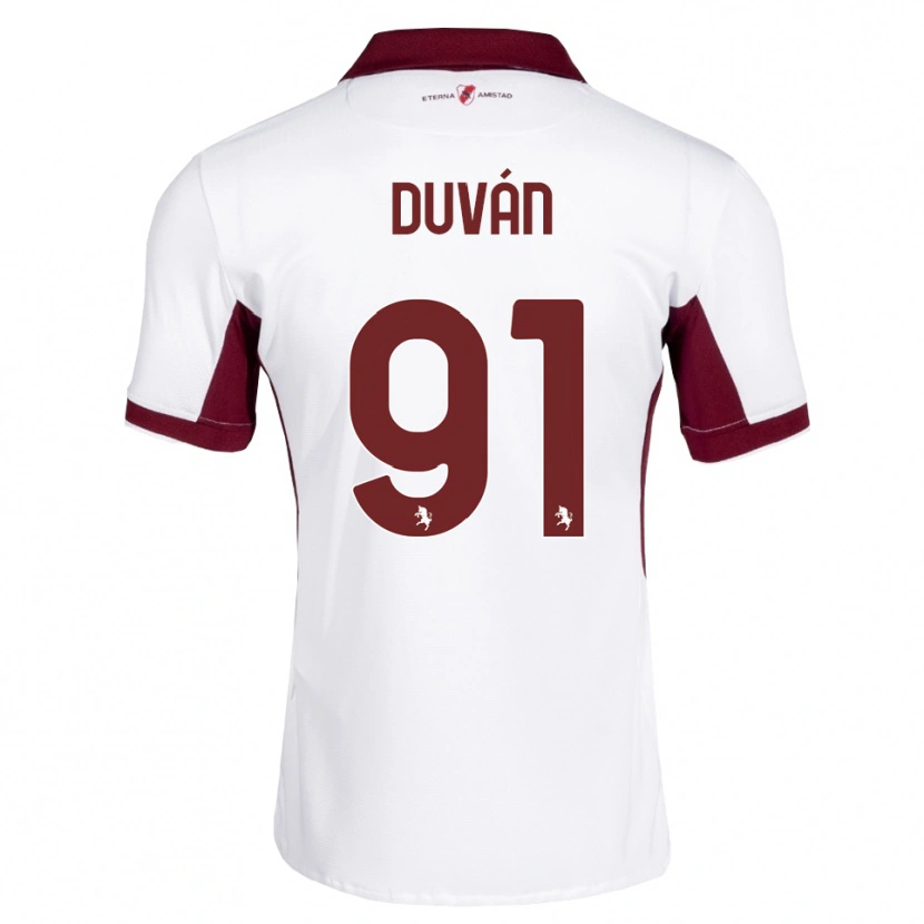 Danxen Kobiety Duván Zapata #91 Bordowy Biały Czerwony Wyjazdowa Koszulka 2026/27 Koszulki Klubowe