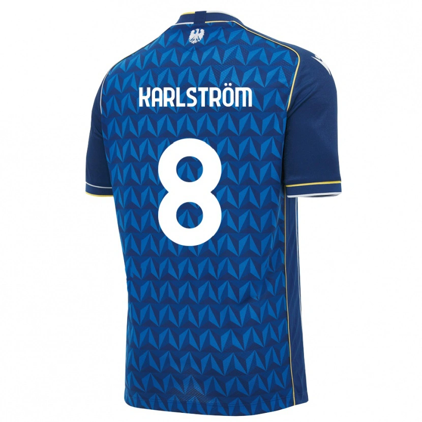 Danxen Kobiety Jesper Karlström #8 Królewski Niebieski Biały Niebieski Wyjazdowa Koszulka 2026/27 Koszulki Klubowe
