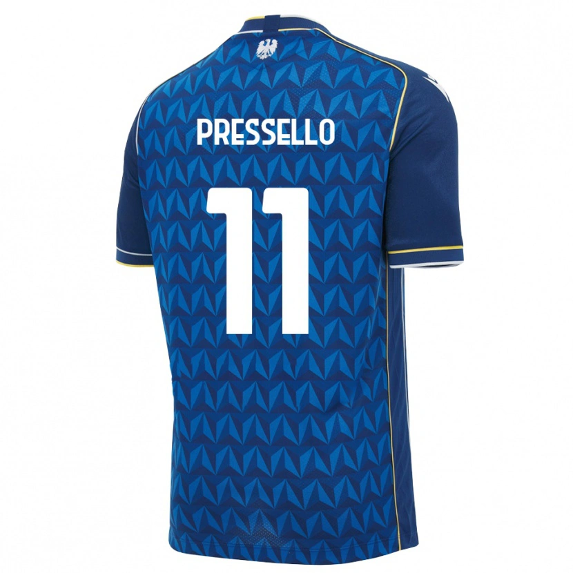 Danxen Kobiety Matteo Pressello #11 Królewski Niebieski Biały Niebieski Wyjazdowa Koszulka 2026/27 Koszulki Klubowe