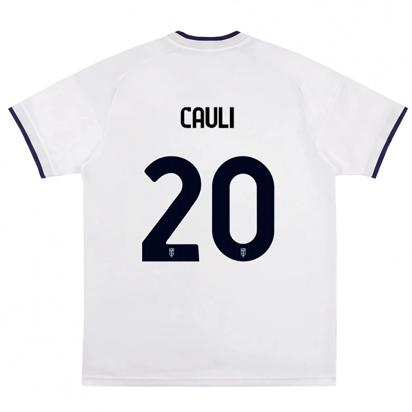 Danxen Kobiety Achille Cauli #20 Biały Czerwony Królewski Niebieski Wyjazdowa Koszulka 2026/27 Koszulki Klubowe
