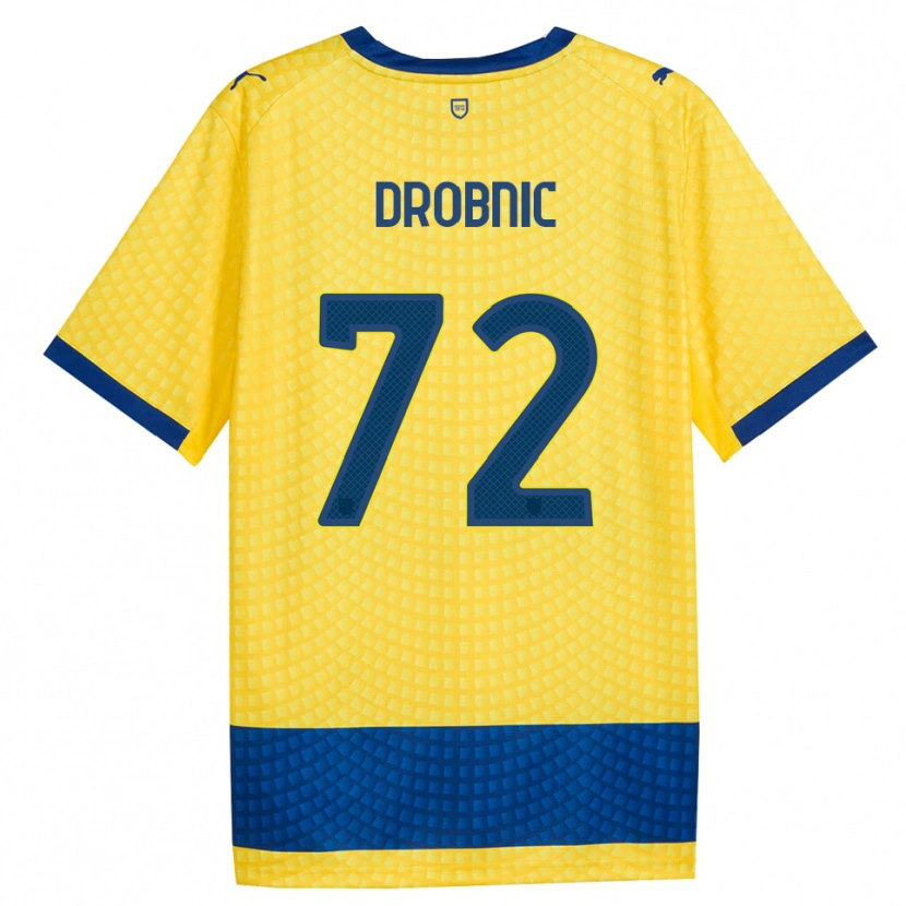 Danxen Kobiety Dominik Drobnic #72 Żółty Niebieski Czarny Wyjazdowa Koszulka 2026/27 Koszulki Klubowe