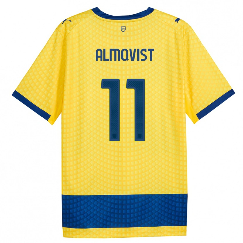 Danxen Kobiety Pontus Almqvist #11 Żółty Niebieski Czarny Wyjazdowa Koszulka 2026/27 Koszulki Klubowe