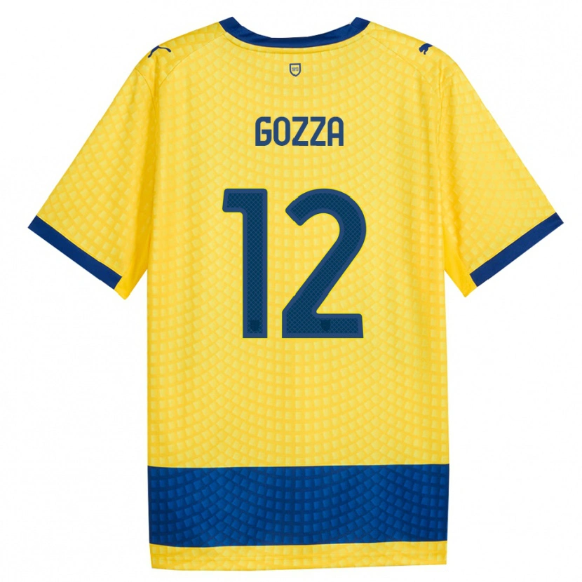 Danxen Kobiety Luca Gozza #12 Żółty Niebieski Czarny Wyjazdowa Koszulka 2026/27 Koszulki Klubowe
