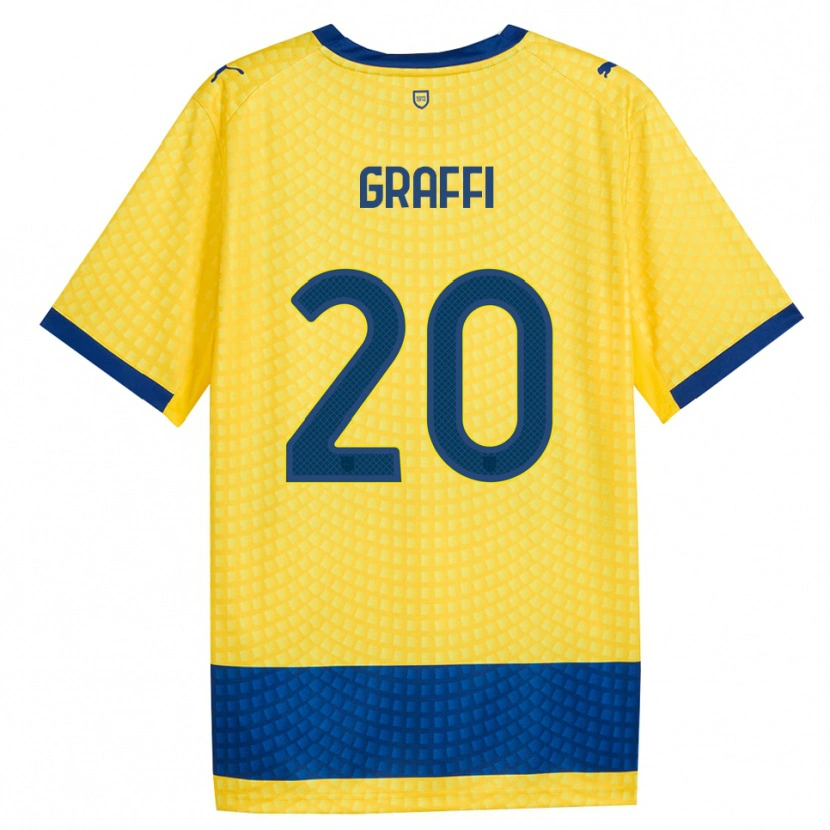Danxen Kobiety Jacopo Graffi #20 Żółty Niebieski Czarny Wyjazdowa Koszulka 2026/27 Koszulki Klubowe