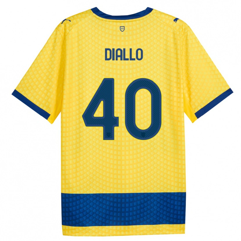Danxen Kobiety Djibril Diallo #40 Żółty Niebieski Czarny Wyjazdowa Koszulka 2026/27 Koszulki Klubowe
