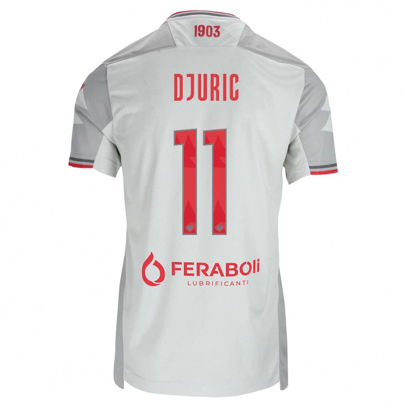 Danxen Kobiety Milan Djuric #11 Szary Biały Czerwony Wyjazdowa Koszulka 2026/27 Koszulki Klubowe