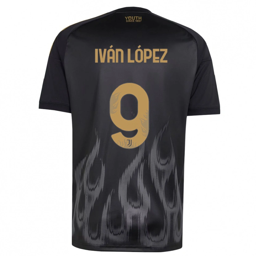 Danxen Kobiety Iván López #9 Czarny Brązowy Trzeci Komplet Koszulka 2026/27 Koszulki Klubowe