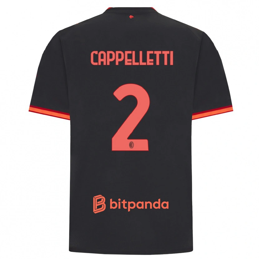 Danxen Kobiety Mattia Cappelletti #2 Czarny Czerwony Trzeci Komplet Koszulka 2026/27 Koszulki Klubowe