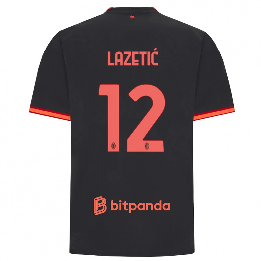 Danxen Kobiety Marko Lazetic #12 Czarny Czerwony Trzeci Komplet Koszulka 2026/27 Koszulki Klubowe