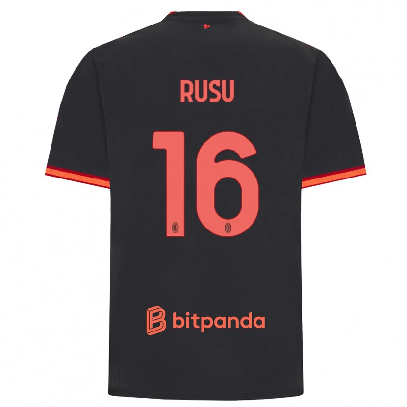 Danxen Kobiety Ryan Rusu #16 Czarny Czerwony Trzeci Komplet Koszulka 2026/27 Koszulki Klubowe