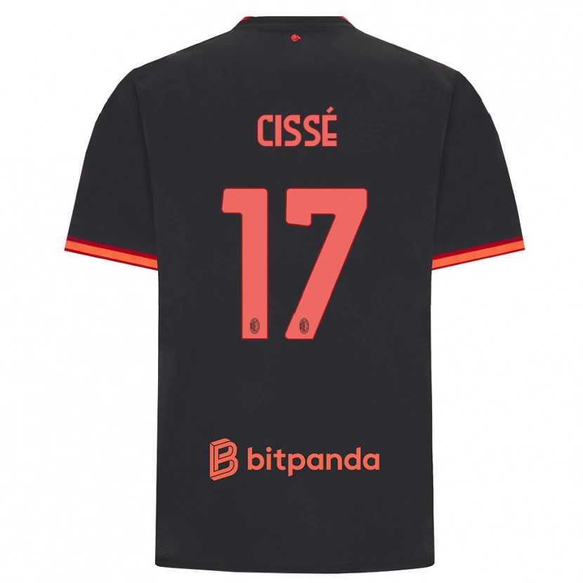 Danxen Kobiety Maiga-Hamadoun Cissé #17 Czarny Czerwony Trzeci Komplet Koszulka 2026/27 Koszulki Klubowe