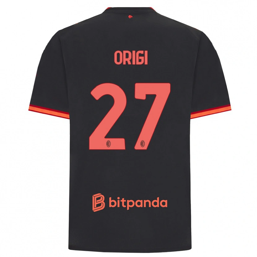 Danxen Kobiety Divock Origi #27 Czarny Czerwony Trzeci Komplet Koszulka 2026/27 Koszulki Klubowe