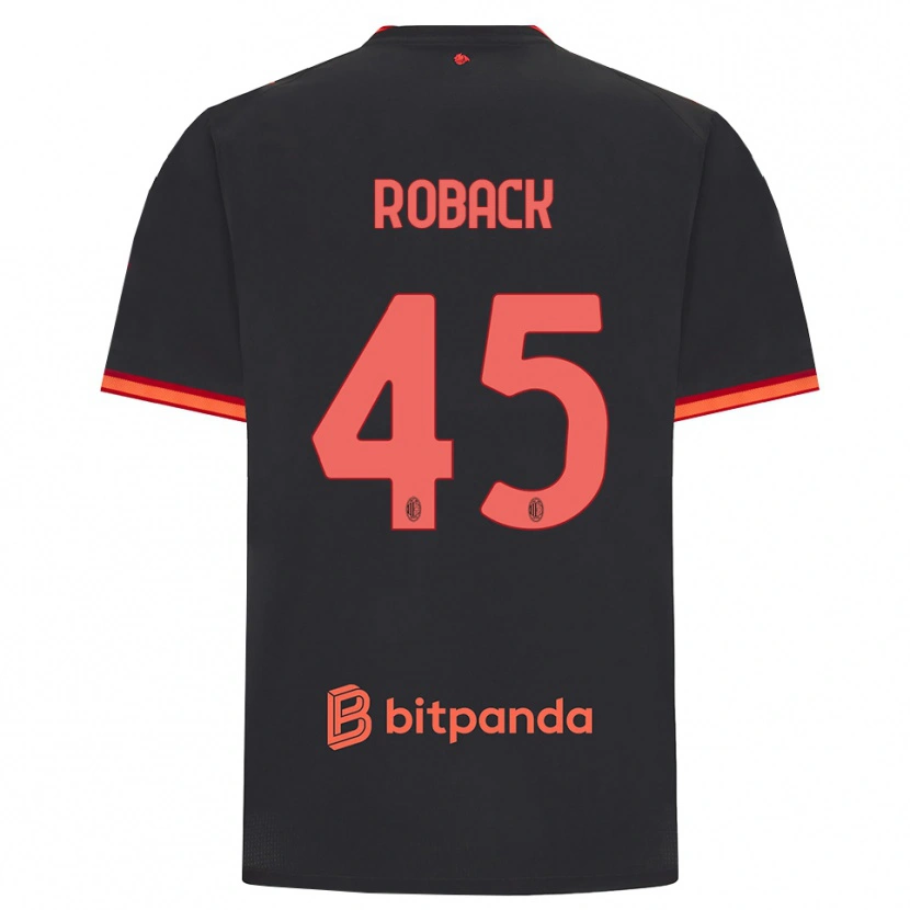 Danxen Kobiety Emil Roback #45 Czarny Czerwony Trzeci Komplet Koszulka 2026/27 Koszulki Klubowe