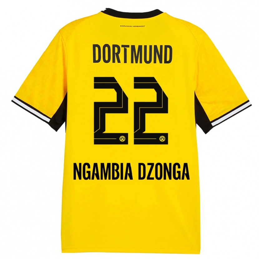 Danxen Dzieci Diego Ngambia #22 Żółty Czarny Biały Domowa Koszulka 2026/27 Koszulki Klubowe