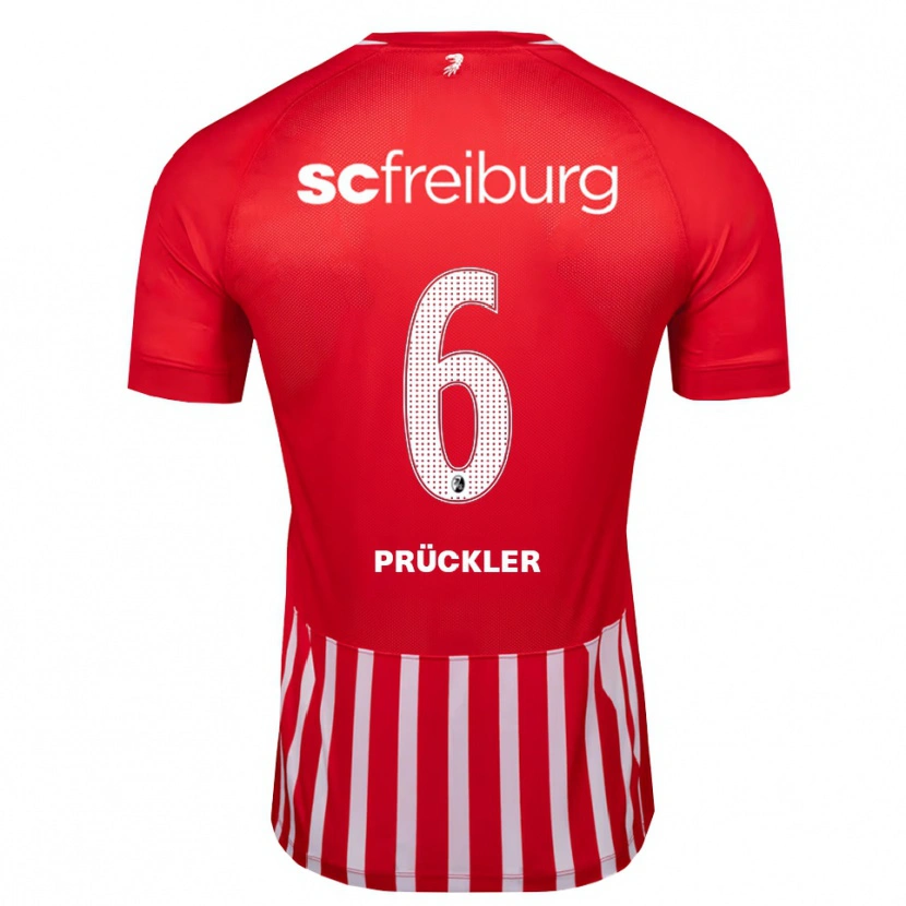 Danxen Dzieci Moritz Prückler #6 Czerwony Biały Czarny Domowa Koszulka 2026/27 Koszulki Klubowe
