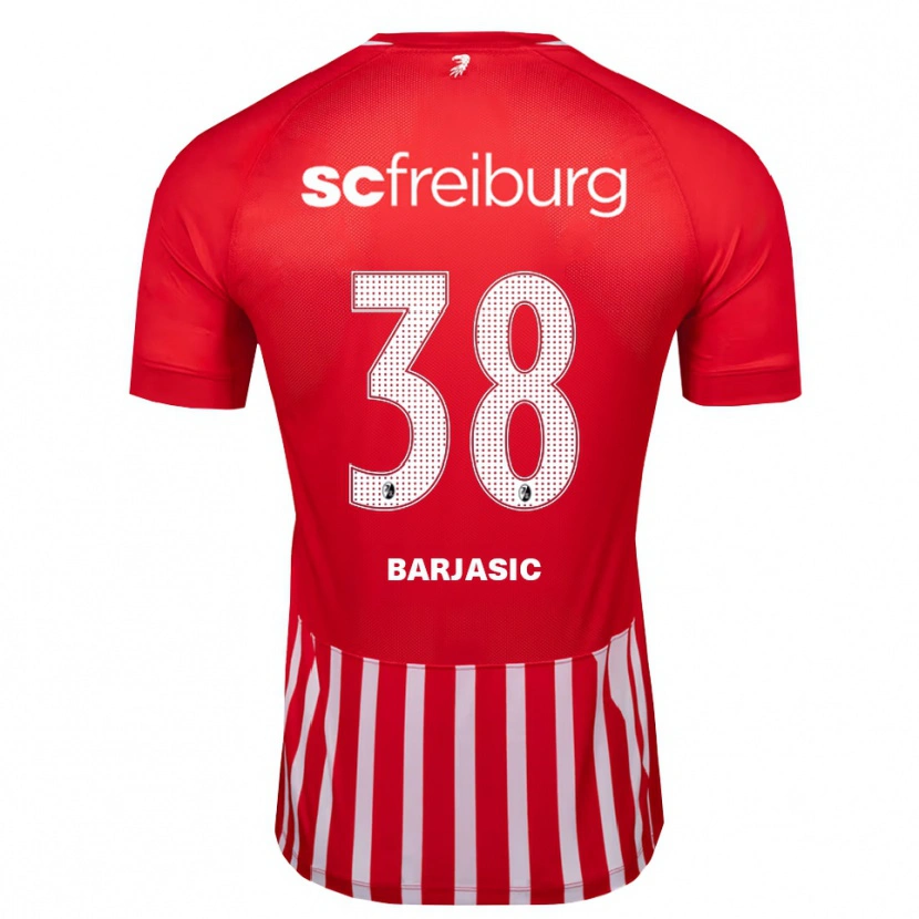 Danxen Dzieci Josip Barjasic #38 Czerwony Biały Czarny Domowa Koszulka 2026/27 Koszulki Klubowe
