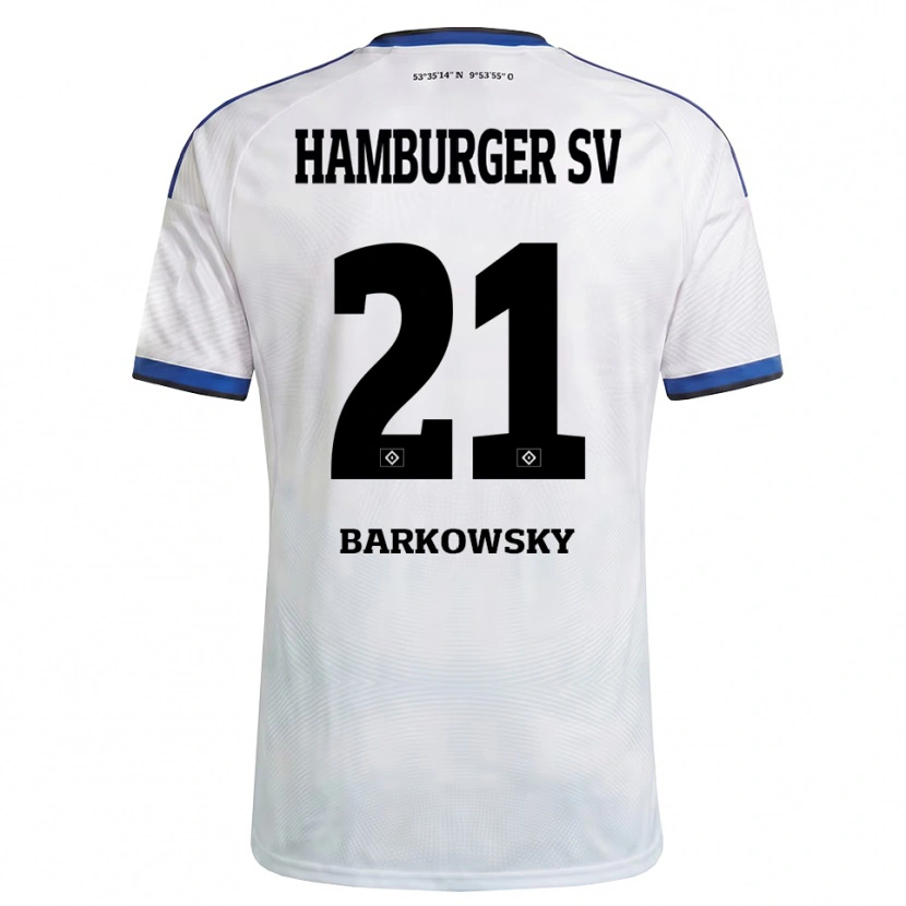 Danxen Dzieci Finn Barkowsky #21 Biały Czarny Niebieski Domowa Koszulka 2026/27 Koszulki Klubowe