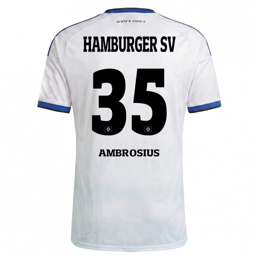 Danxen Dzieci Stephan Ambrosius #35 Biały Czarny Niebieski Domowa Koszulka 2026/27 Koszulki Klubowe