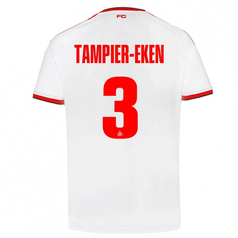 Danxen Dzieci Pierre Tampier-Eken #3 Biały Czerwony Czarny Domowa Koszulka 2026/27 Koszulki Klubowe