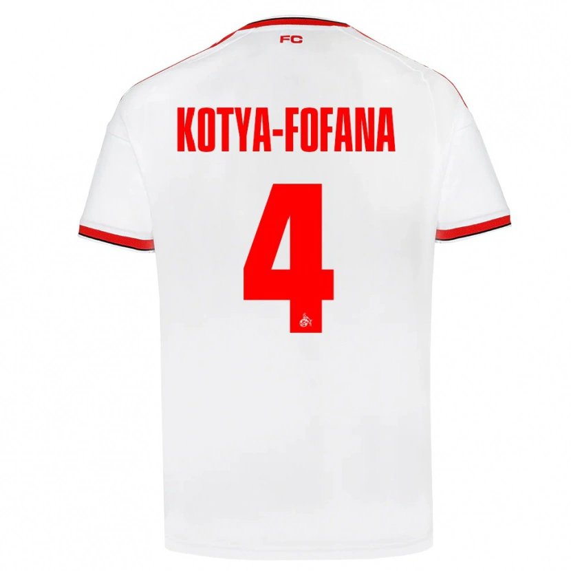 Danxen Dzieci Assad Kotya-Fofana #4 Biały Czerwony Czarny Domowa Koszulka 2026/27 Koszulki Klubowe