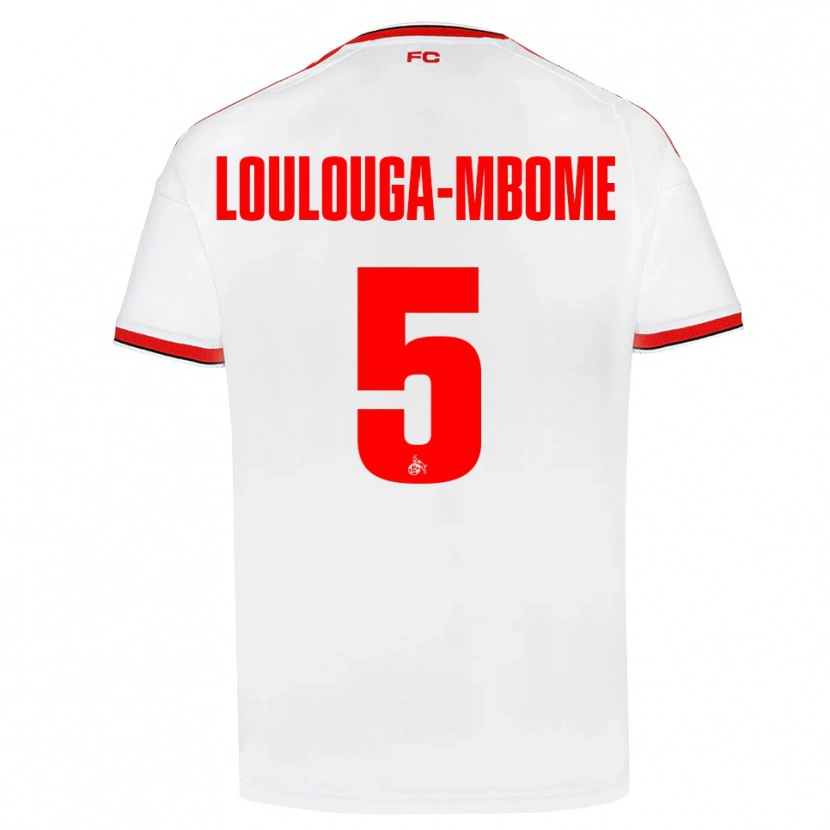 Danxen Dzieci Pascal Loulouga-Mbome #5 Biały Czerwony Czarny Domowa Koszulka 2026/27 Koszulki Klubowe