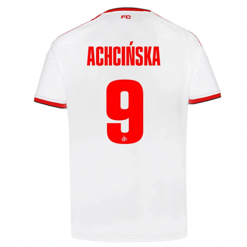 Danxen Dzieci Adriana Achcińska #9 Biały Czerwony Czarny Domowa Koszulka 2026/27 Koszulki Klubowe