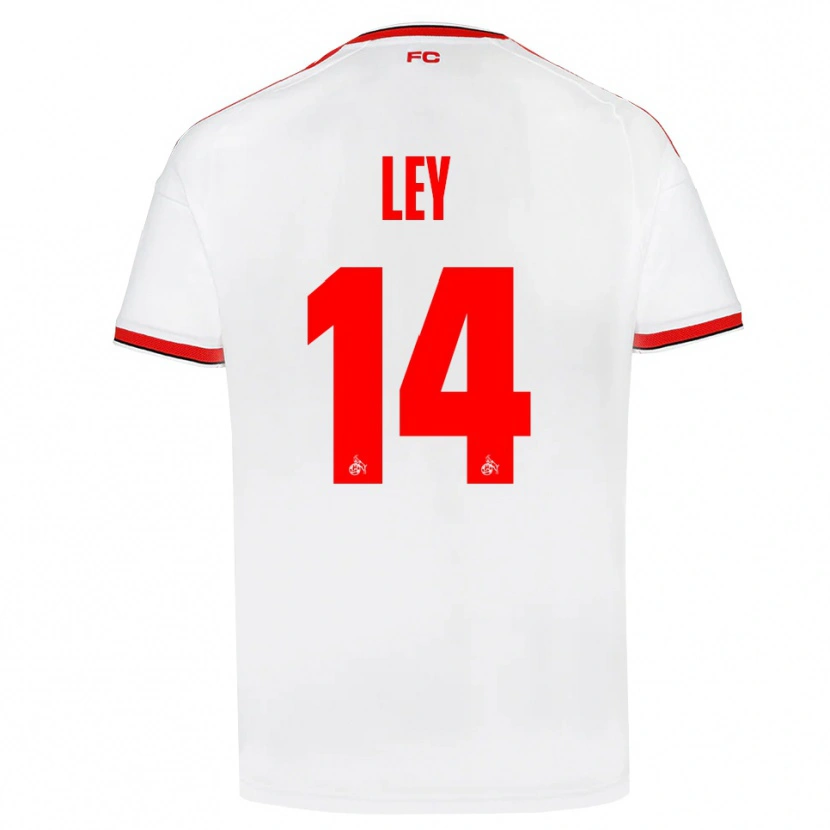 Danxen Dzieci Benjamin Ley #14 Biały Czerwony Czarny Domowa Koszulka 2026/27 Koszulki Klubowe